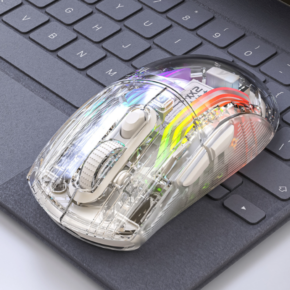 RGB Dual Mode Bluetooth Wireless Transparent Mouse