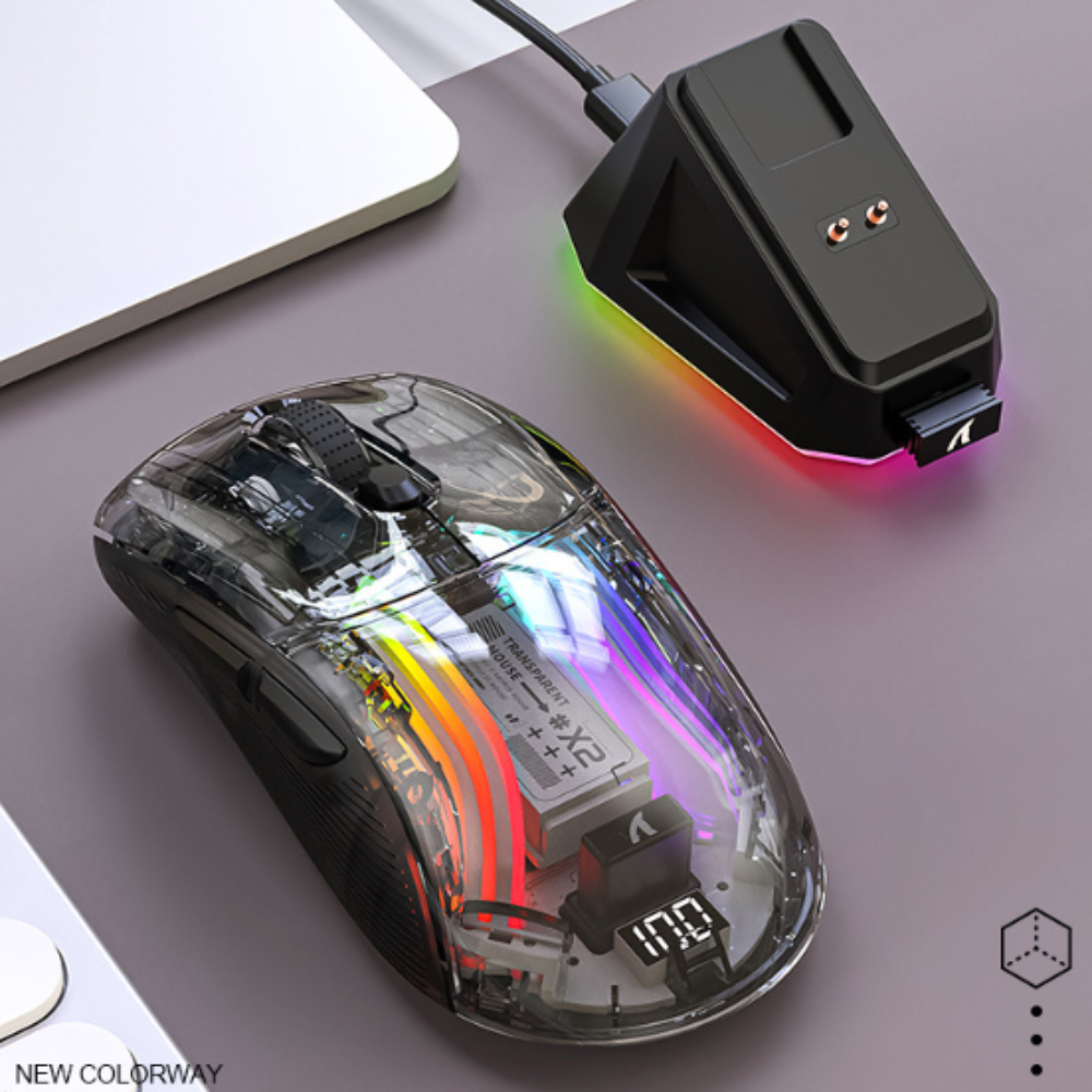 RGB Dual Mode Bluetooth Wireless Transparent Mouse