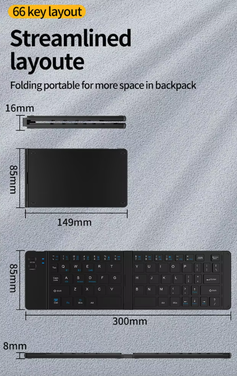 Dual Mode Foldable Wireless Keyboard and Mouse Set