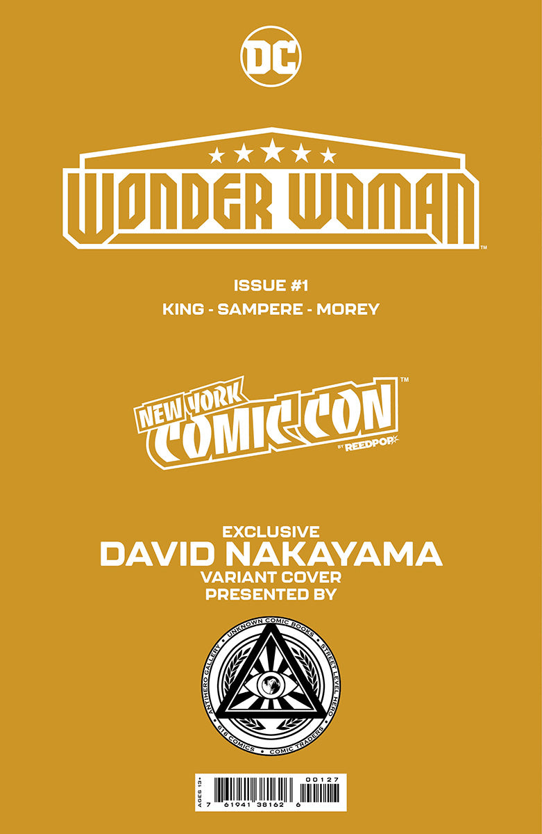 Signed W Coa Wonder Woman 1 Unknown Comics David Nakayama Exclusive Unknown Comic Books Dc