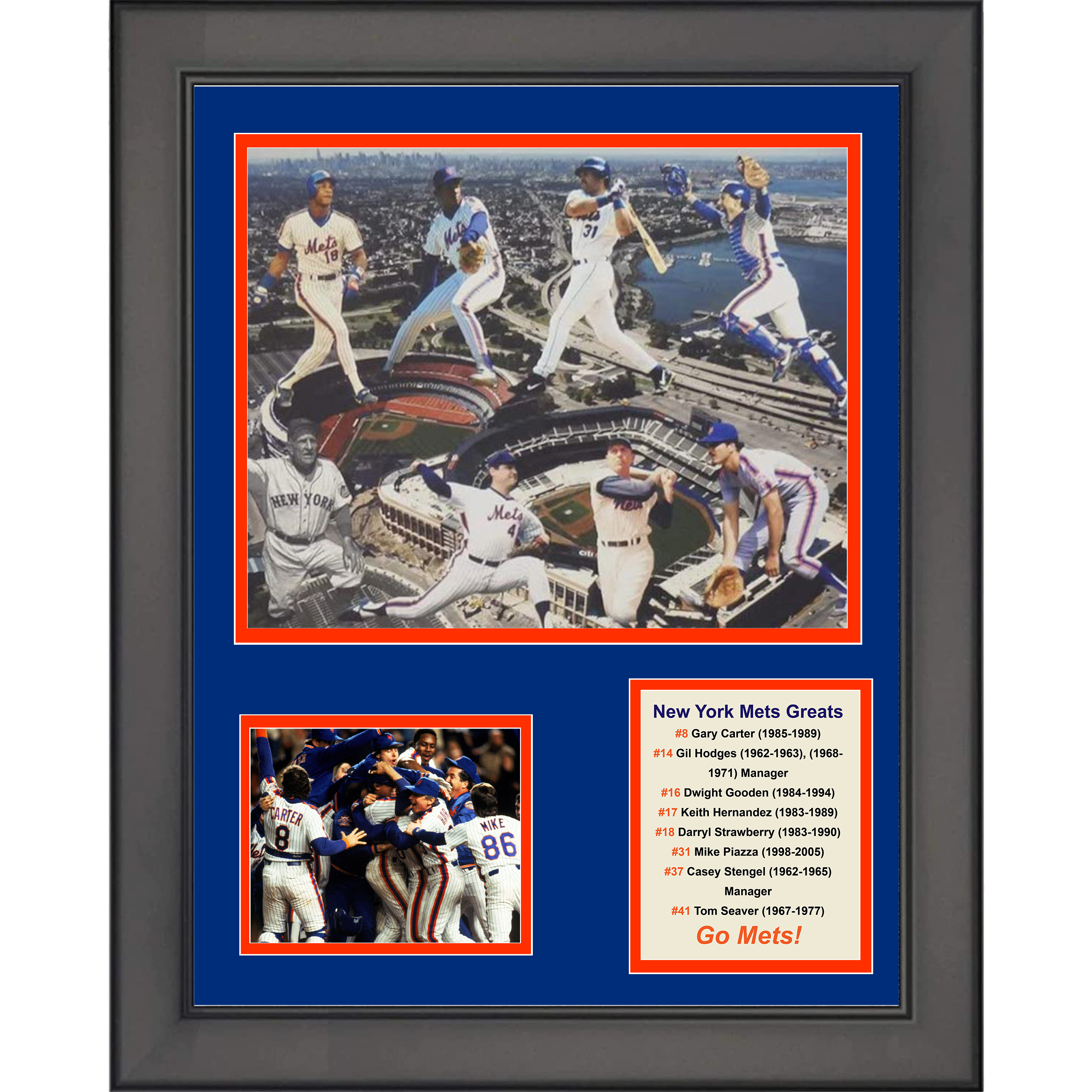 Framed New York Mets All-Time Greats Legends 11"x14" Baseball Three Photo Collage