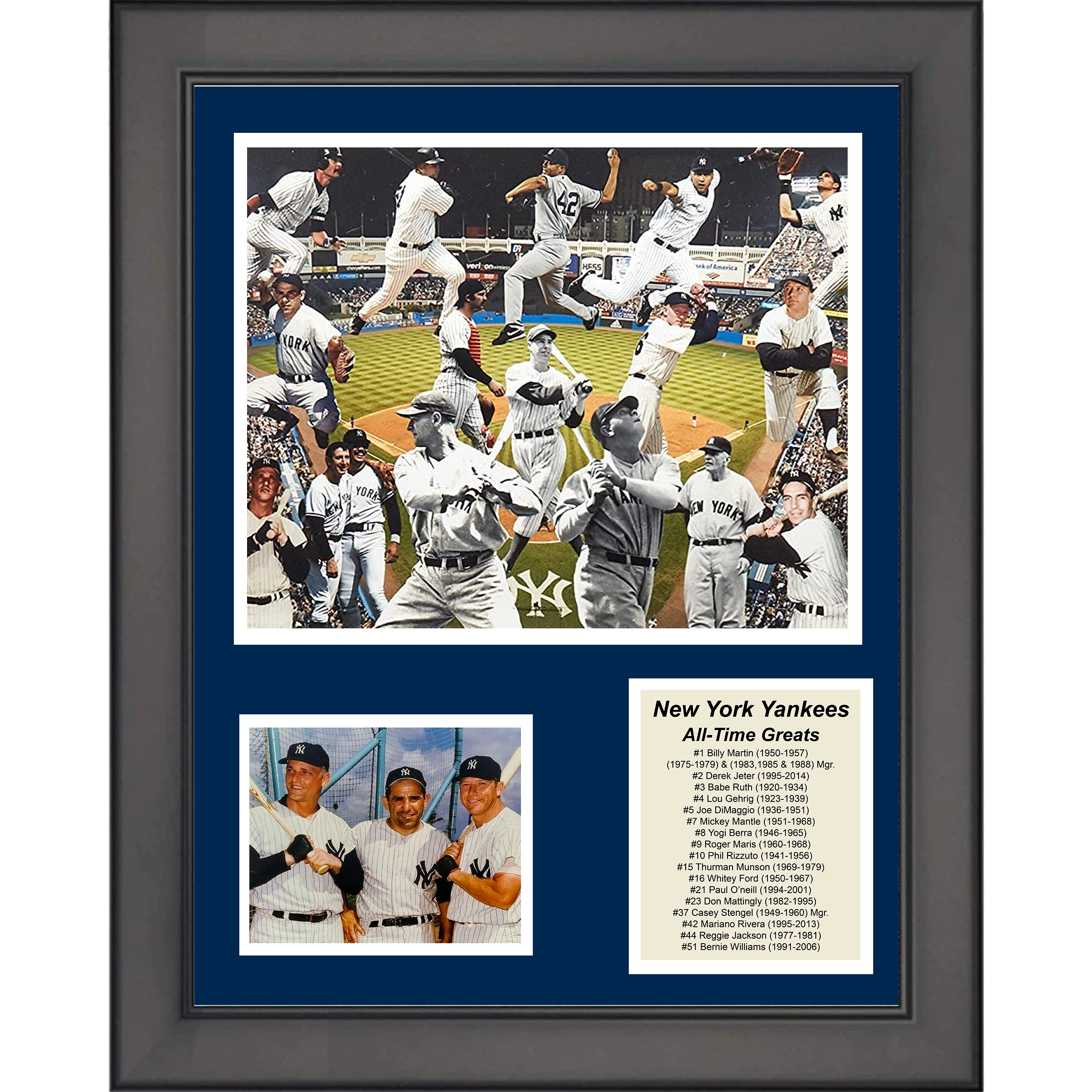 Framed New York Yankees All-Time Greats Legends 11"x14" Baseball Three Photo Collage #2