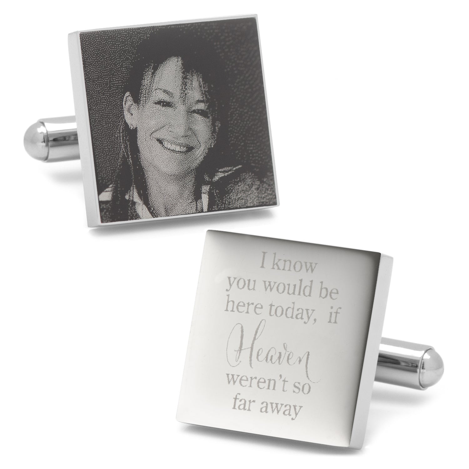 Heaven so far away Custom Photo Engravable Cufflinks