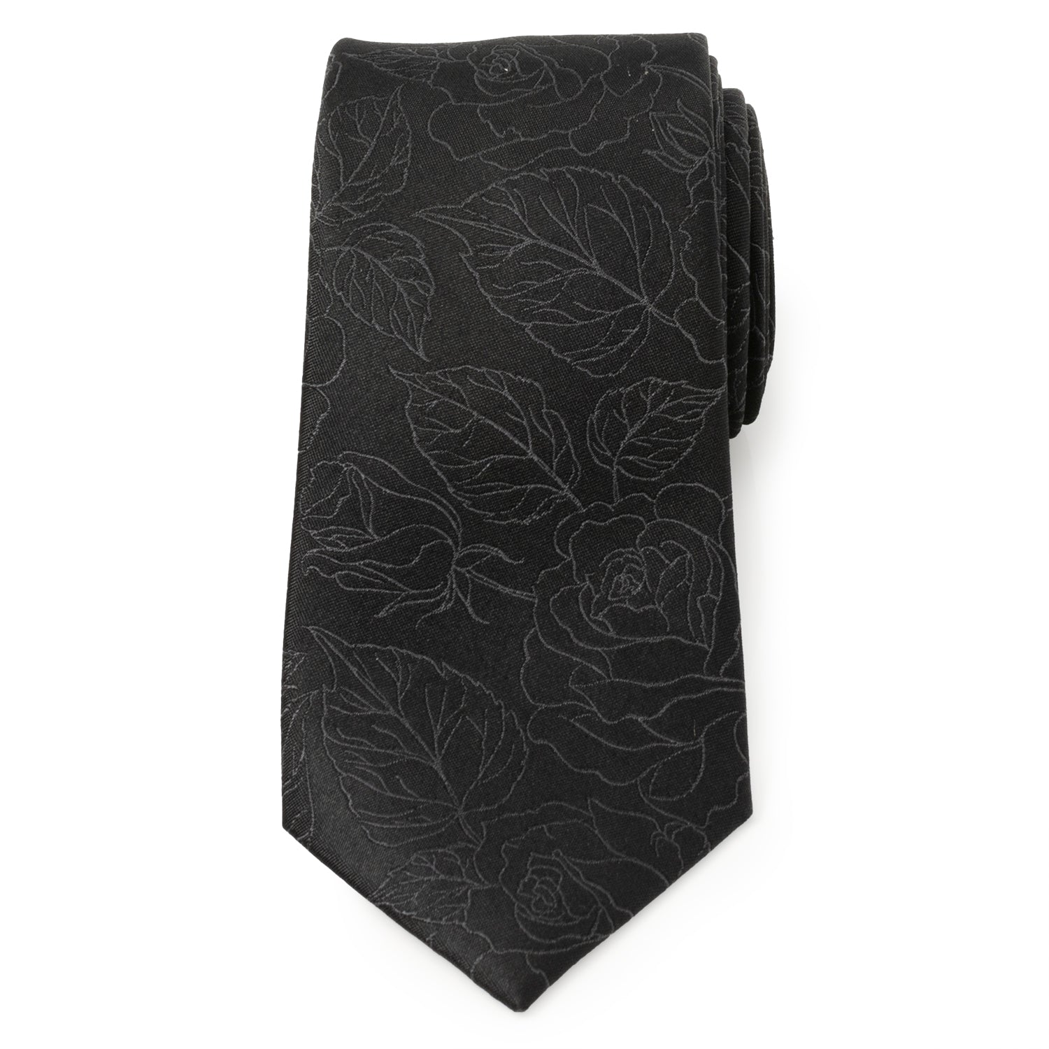 Black Floral Men's Tie