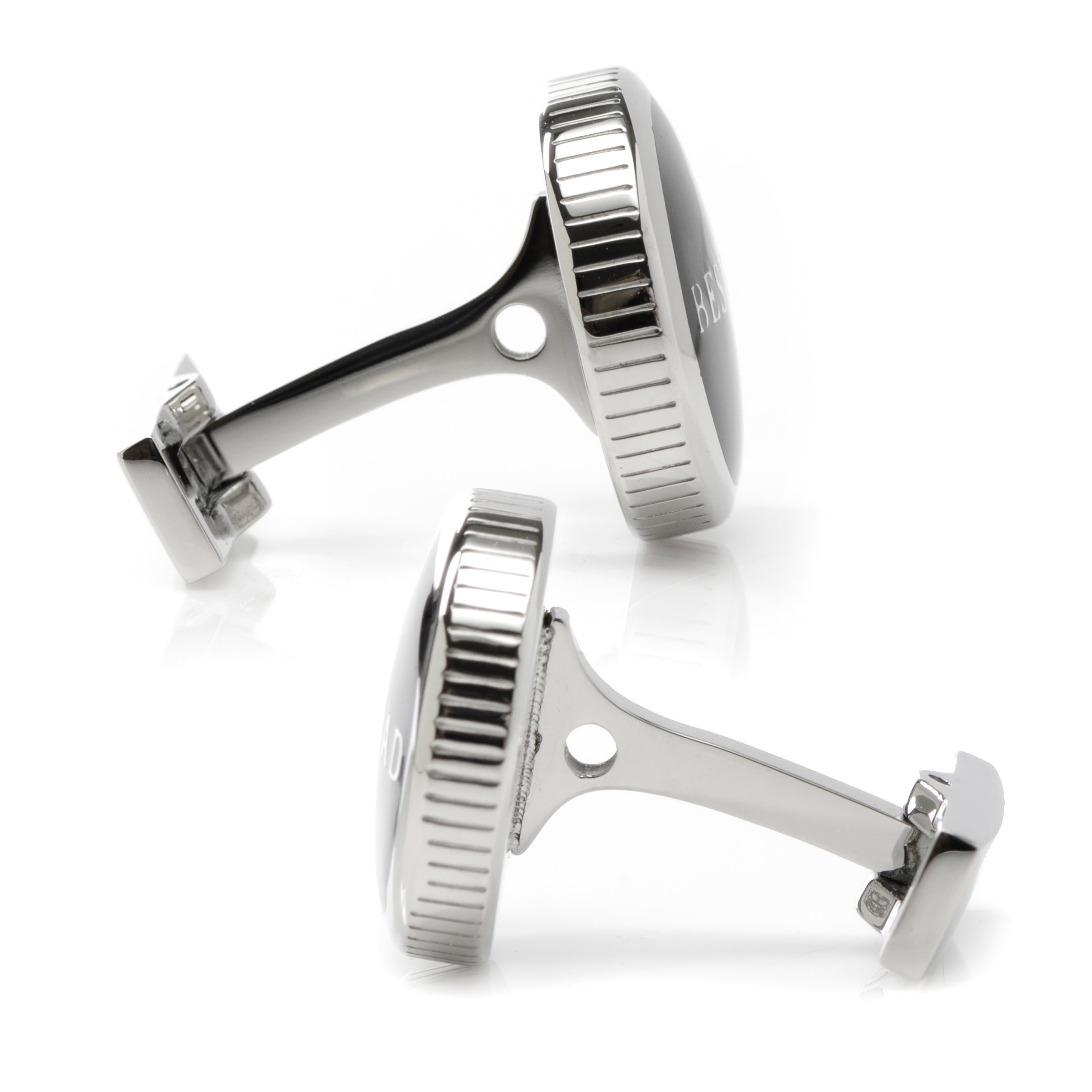Best Dad Black Stainless Steel Cufflinks