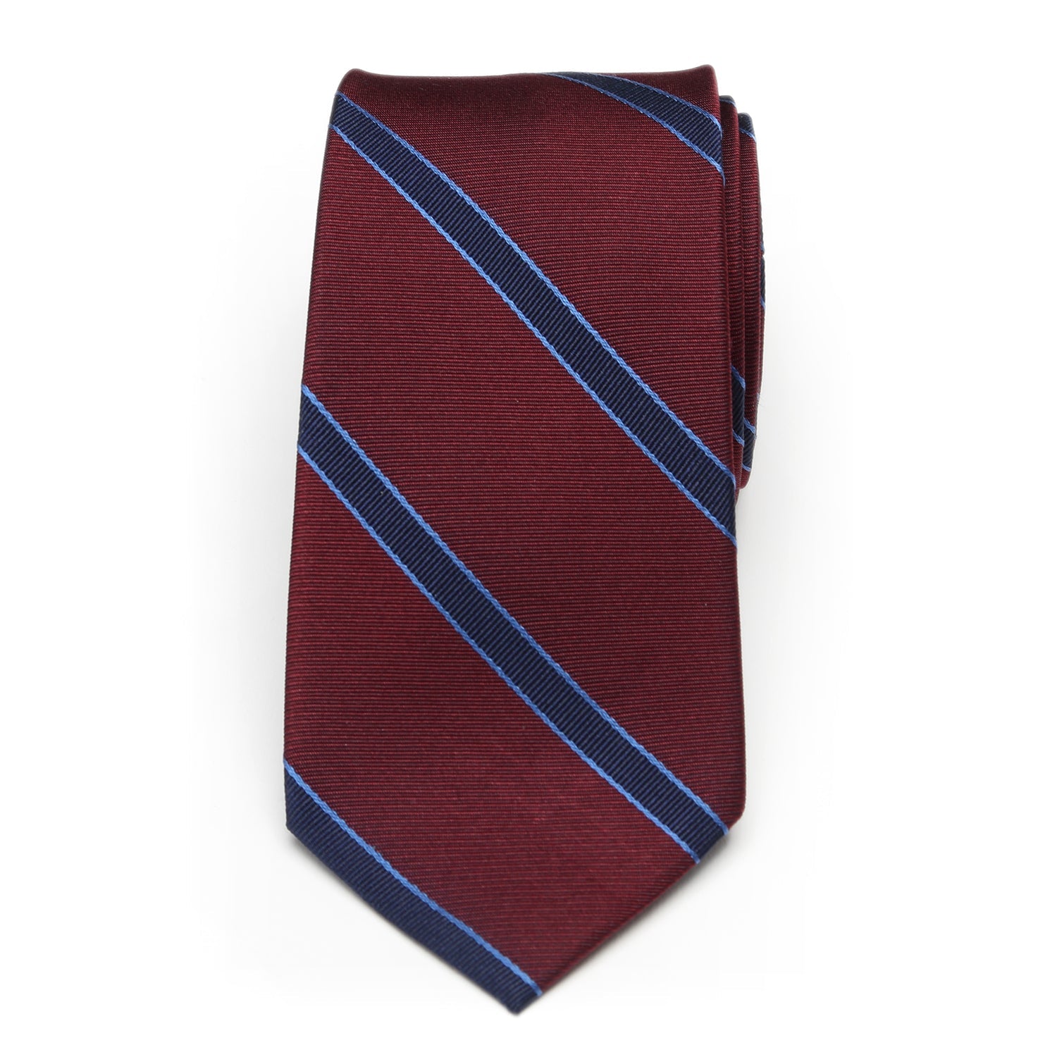 The Phillip Tie (Burgundy Stripe Men's Tie)