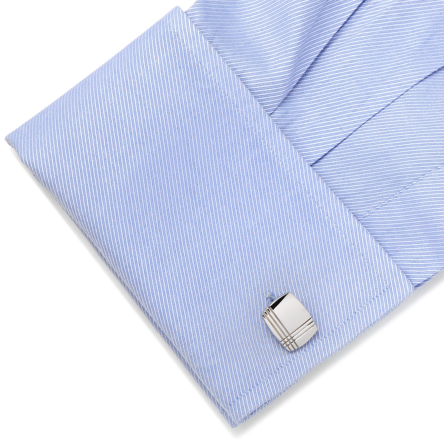 Stainless Steel Tartan Plaid Cufflinks