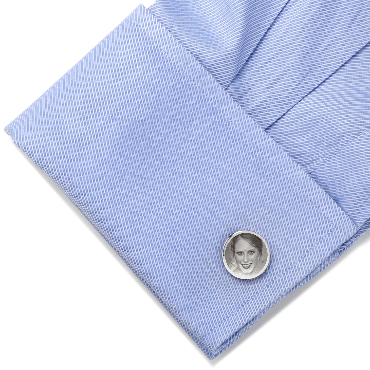Custom Engraved Round Photo Cufflinks
