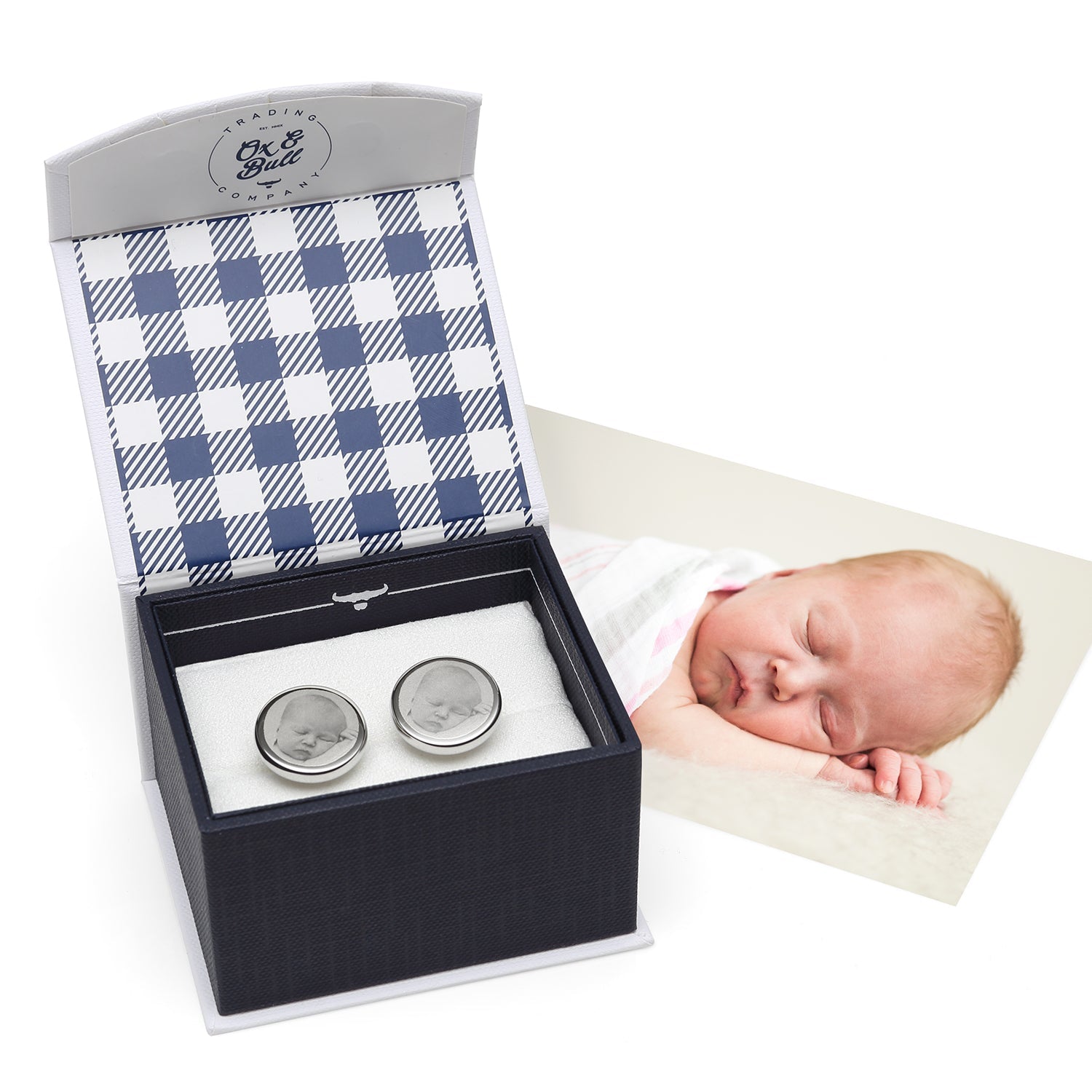 Custom Engraved Round Photo Cufflinks