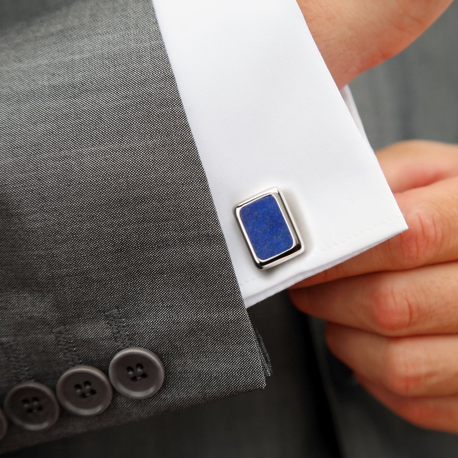 Sterling Silver and Lapis JFK Presidential Cufflinks