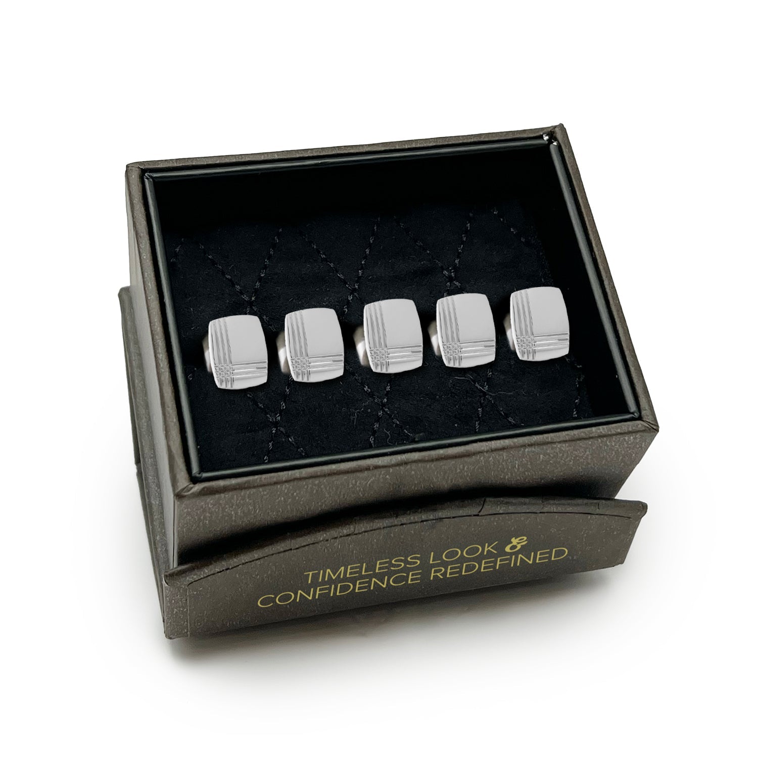 Sterling Silver Tartan Plaid 5-Studs