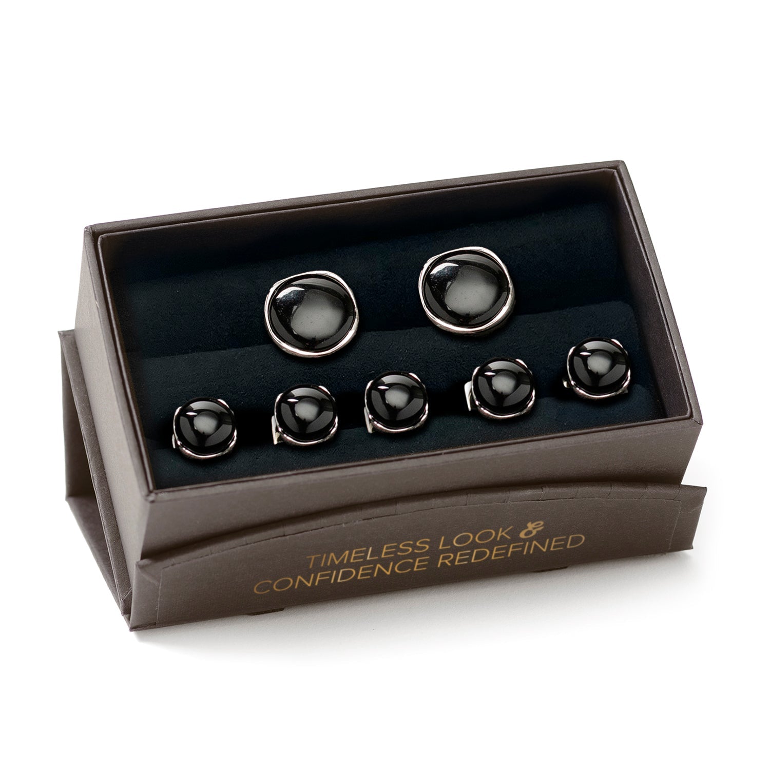 Sterling Silver Classic Formal Onyx 5-Stud Set