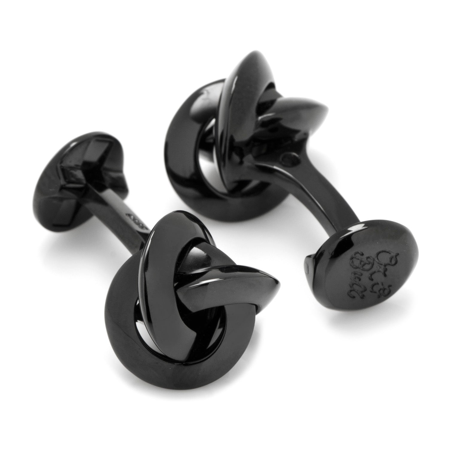 Sterling Silver Black Knot Cufflinks
