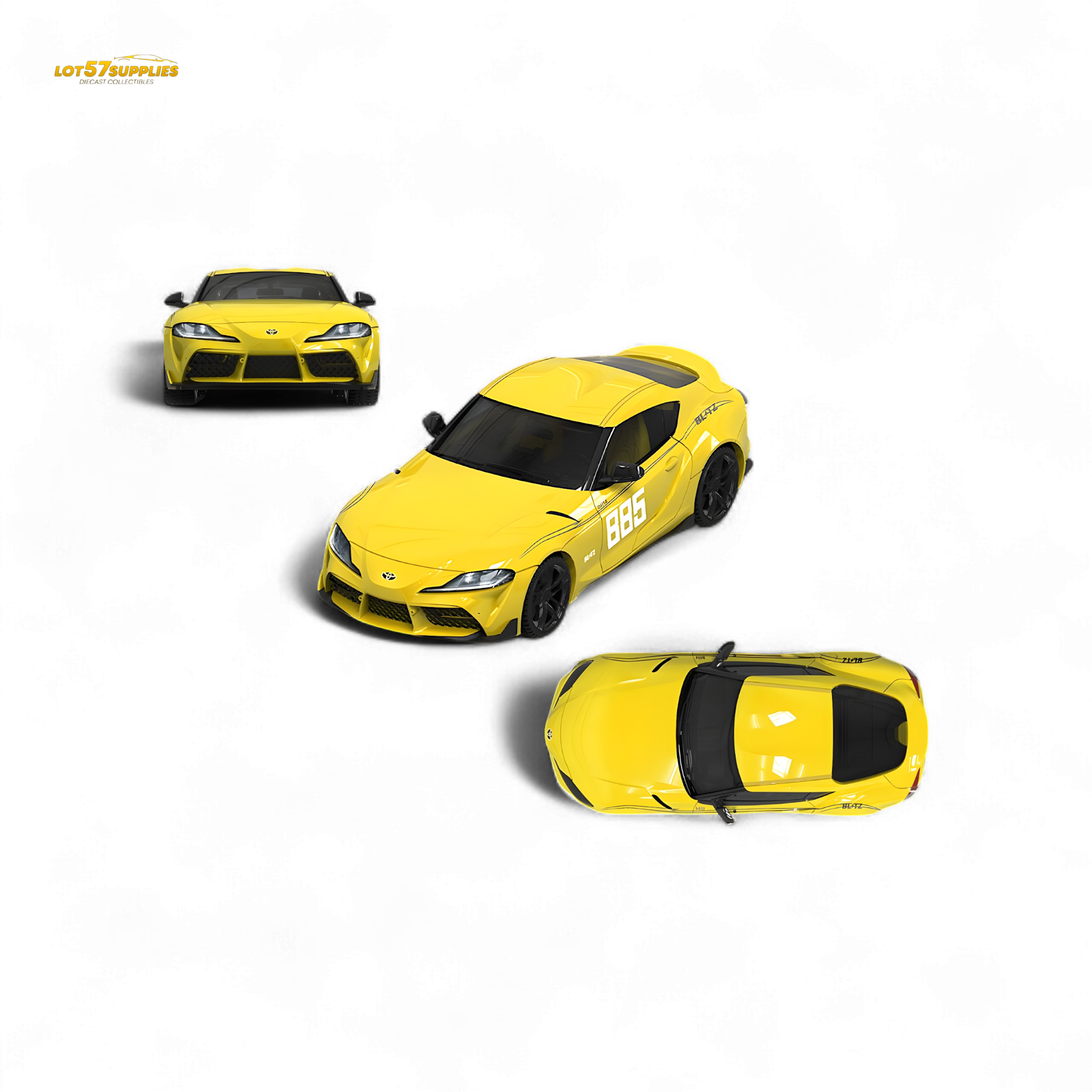 OM Model Toyota supra A90 Initial D MT GHOST in Yellow 1:64