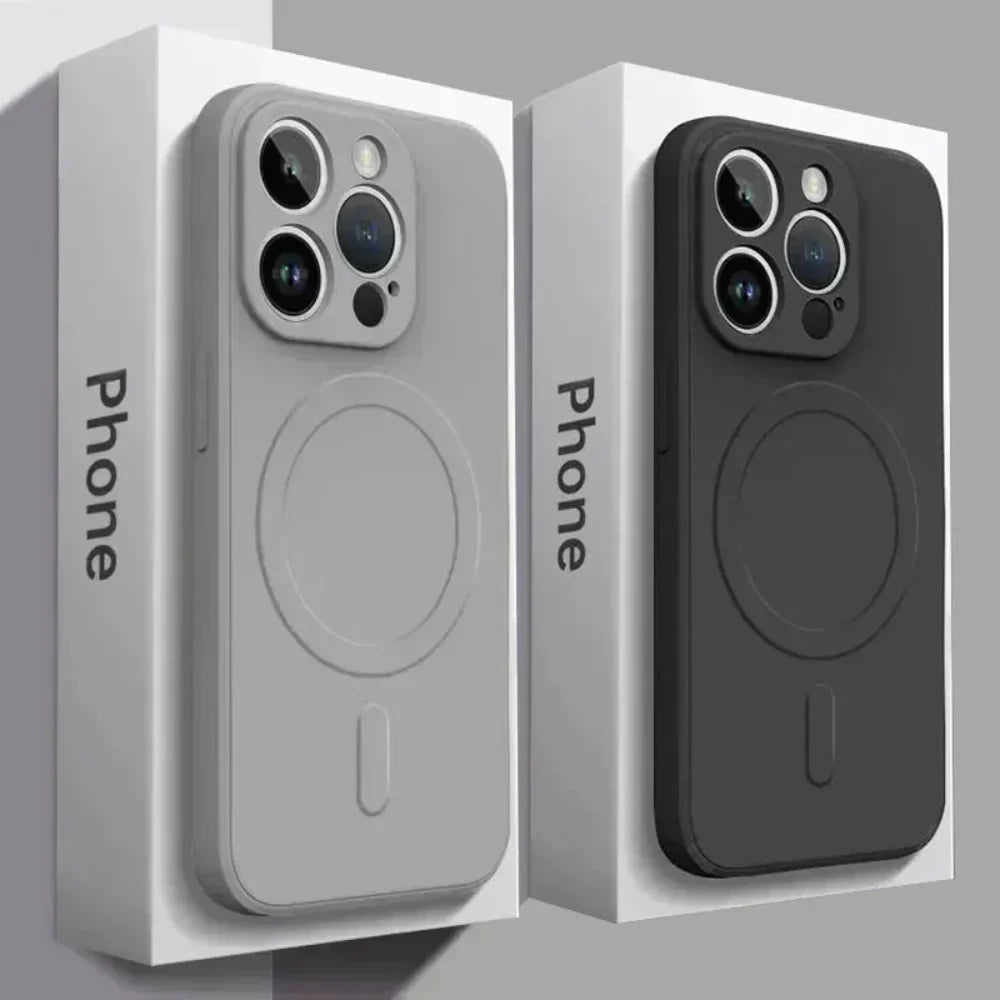 Soft Silicone Magnetic charging compatible case for iPhone 14 to iPhone 17 series
