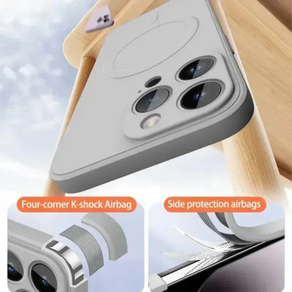 Soft Silicone Magnetic charging compatible case for iPhone 14 to iPhone 17 series