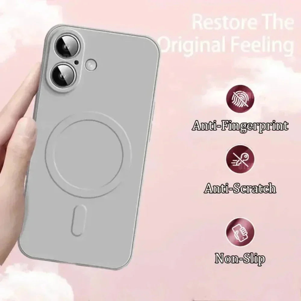 Soft Silicone Magnetic charging compatible case for iPhone 14 to iPhone 17 series