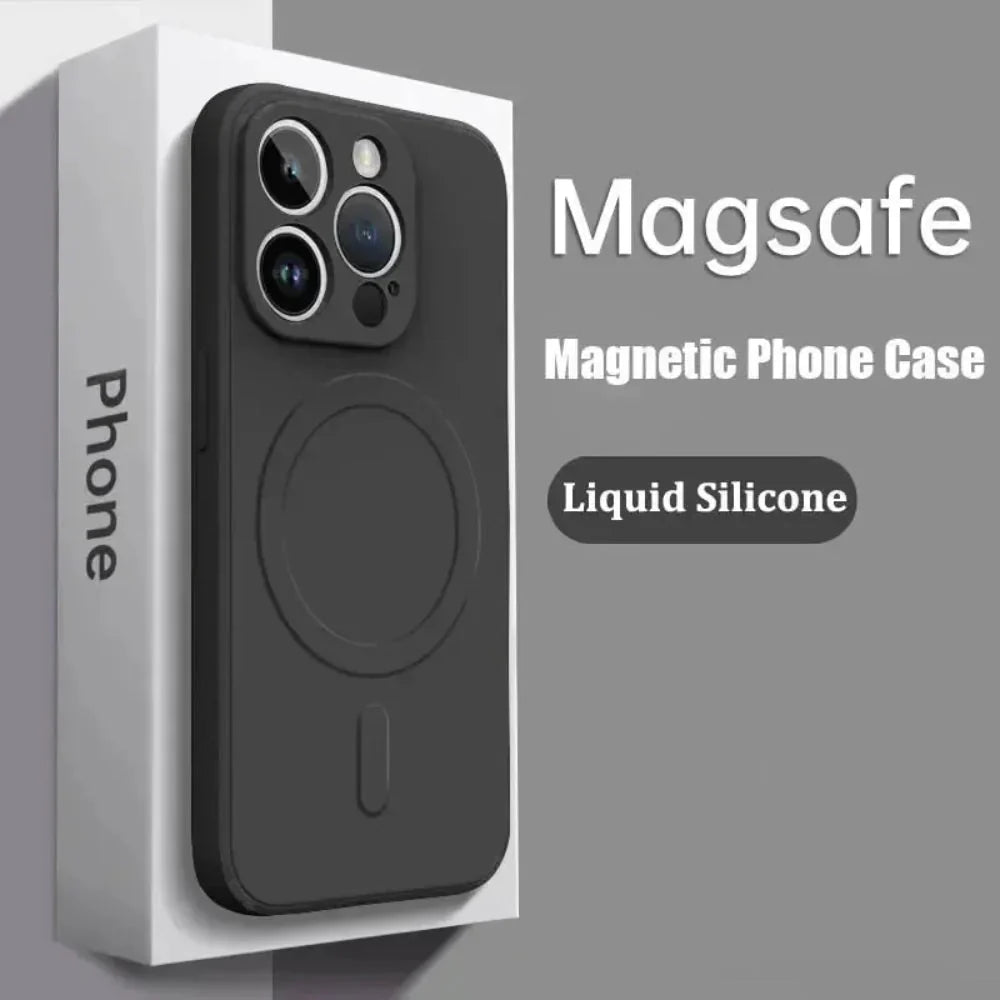 Soft Silicone Magnetic charging compatible case for iPhone 14 to iPhone 17 series