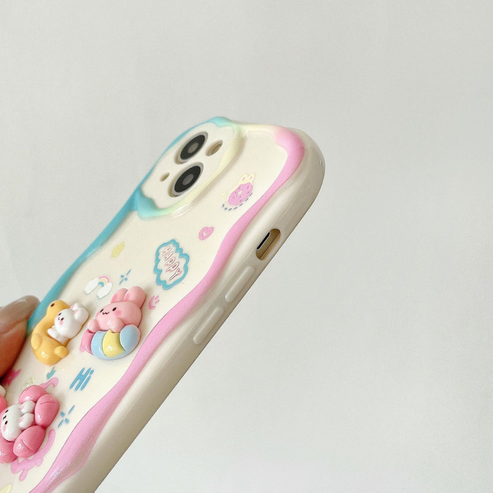 Happy Bunny Cartoon Phone Case for iPhone 12 to 17 series