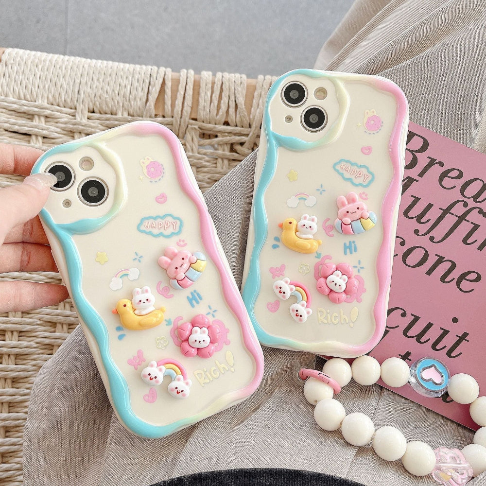 Happy Bunny Cartoon Phone Case for iPhone 12 to 17 series