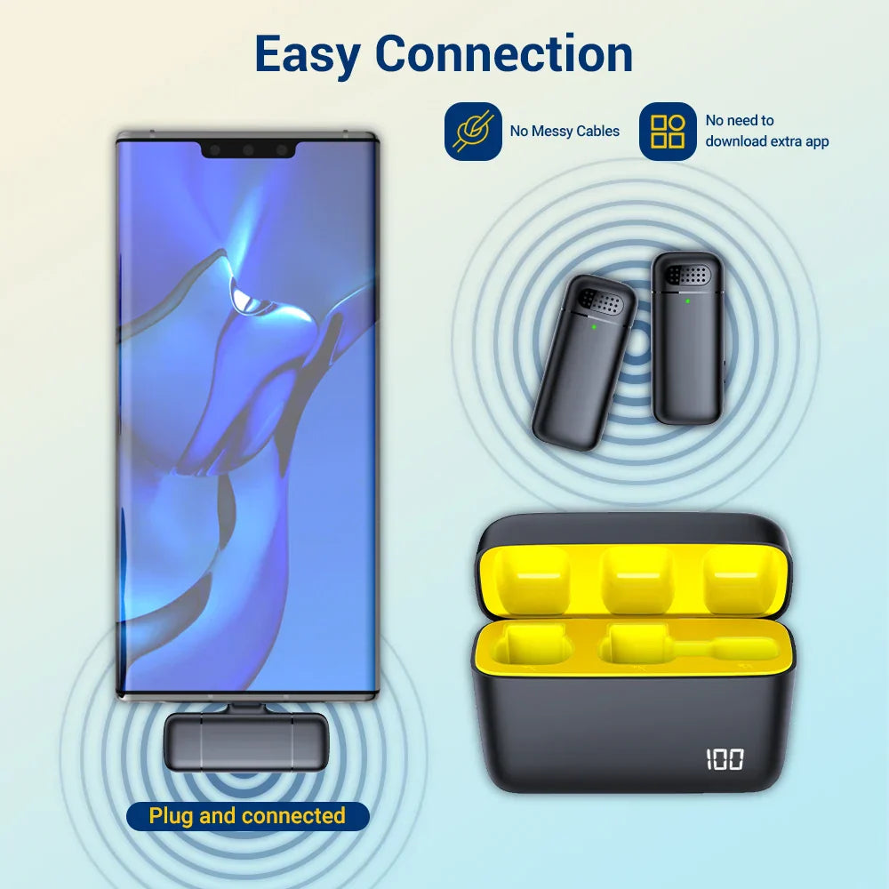 Onetify X6 2.4G Wireless Microphone with Charging Case