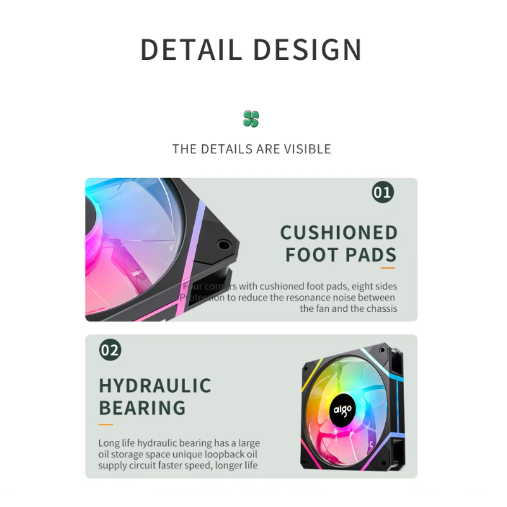 RGB Gaming Cooling Fan Kit 3 Pcs Set