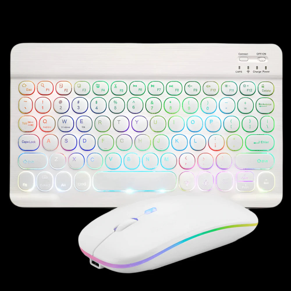 Retro Keys RGB Bluetooth Wireless Keyboard and Mouse Set