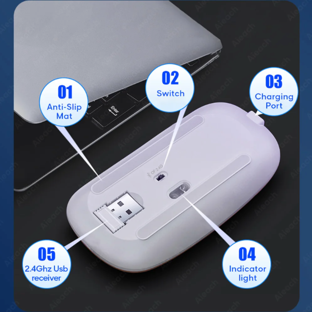 RGB Backlit Bluetooth Wireless Keyboard Mouset Set