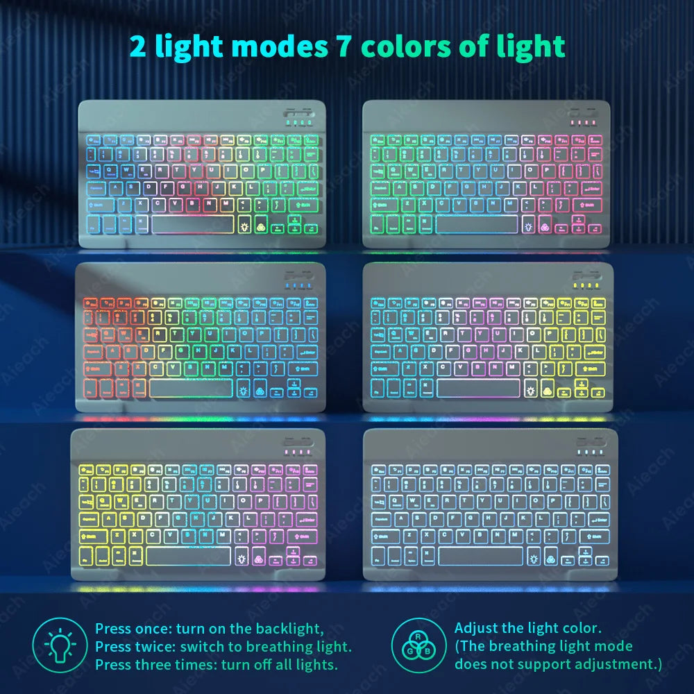 RGB Backlit Bluetooth Wireless Keyboard Mouset Set