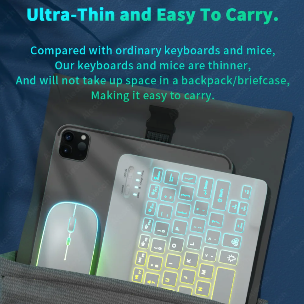 RGB Backlit Bluetooth Wireless Keyboard Mouset Set