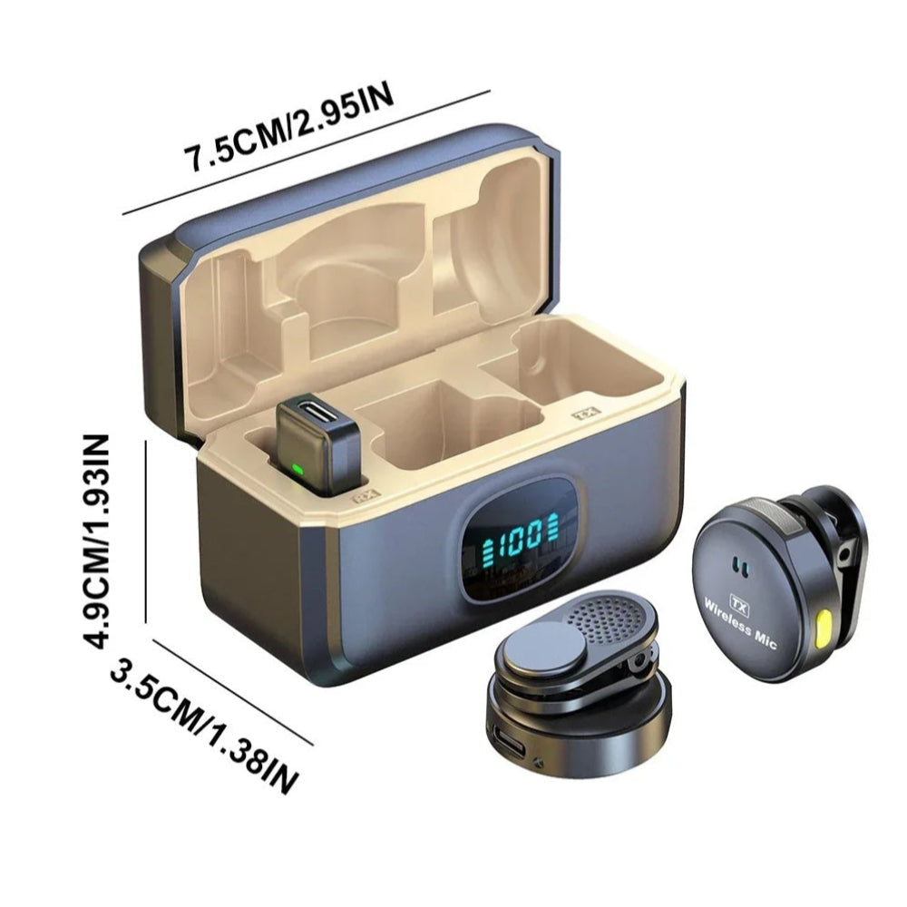 Duo Wireless Button Mag Mic with Charging Case