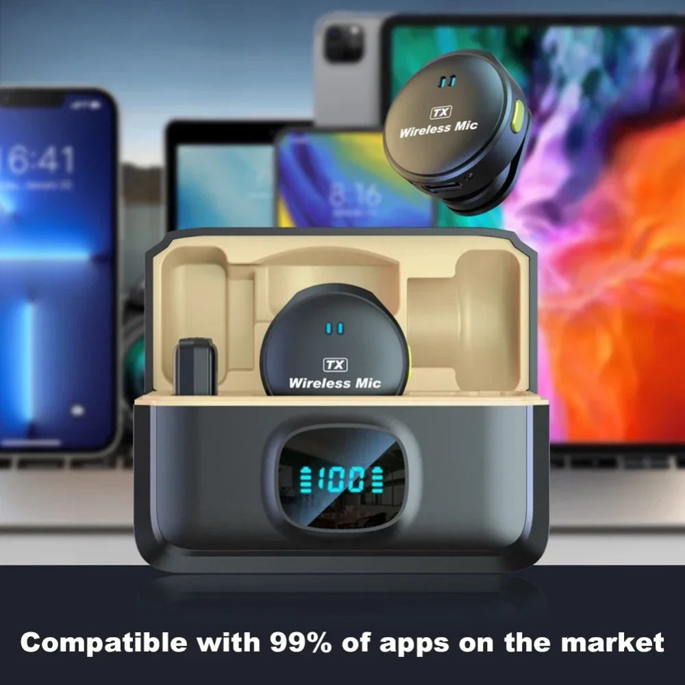 Duo Wireless Button Mag Mic with Charging Case