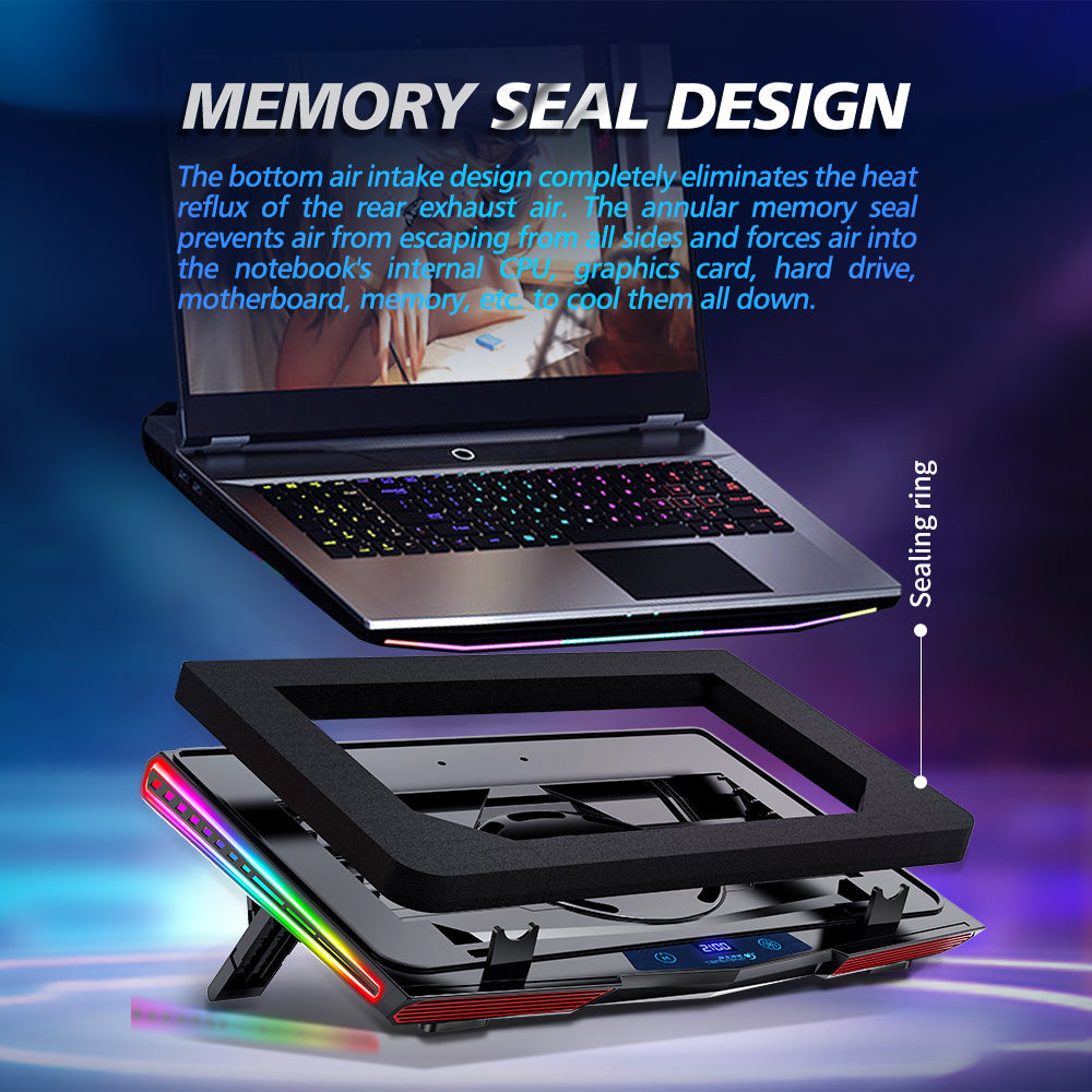 Gaming Laptop RBG Cooling Pad With LED Display