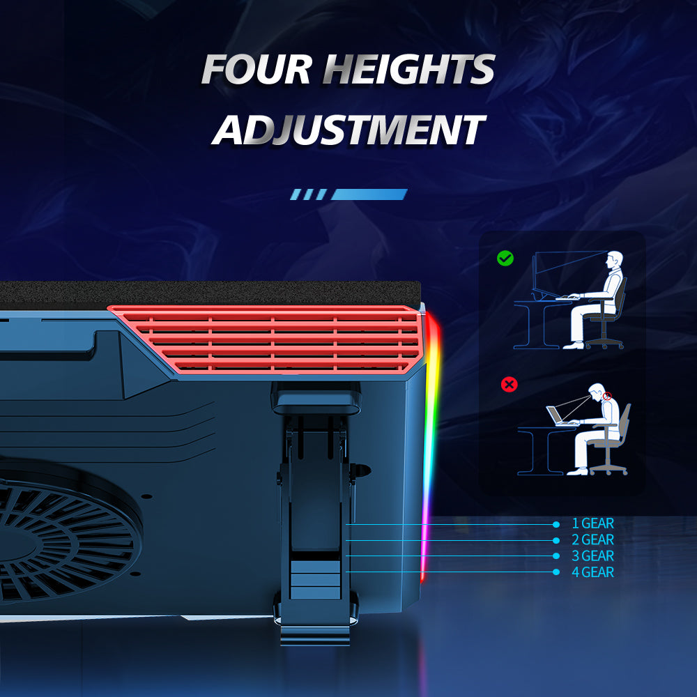 Gaming Laptop RBG Cooling Pad With LED Display