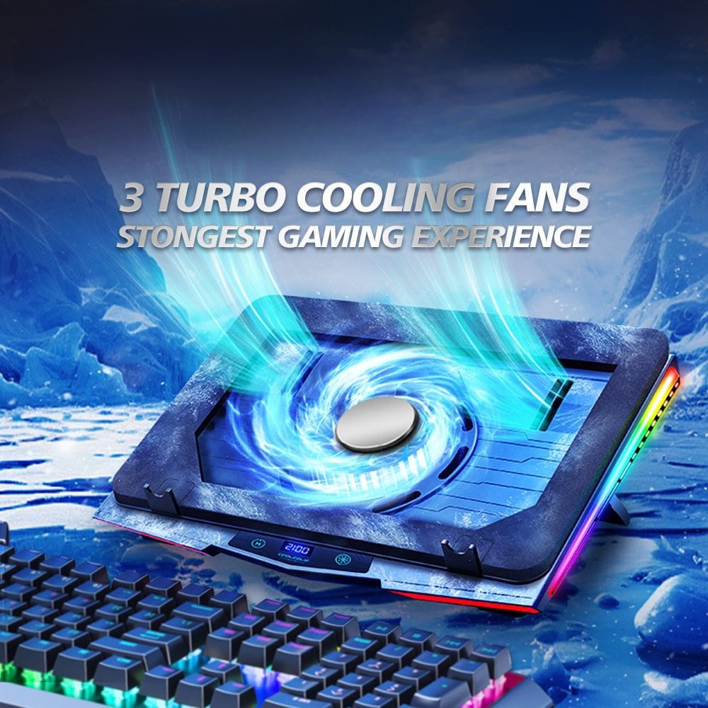 Gaming Laptop RBG Cooling Pad With LED Display