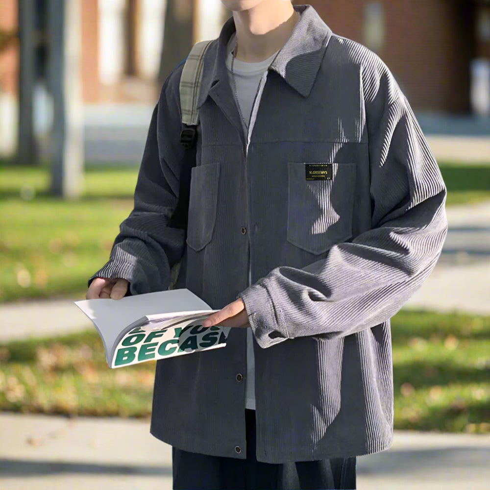 Mens Corduroy Shirt Jacket With Pockets