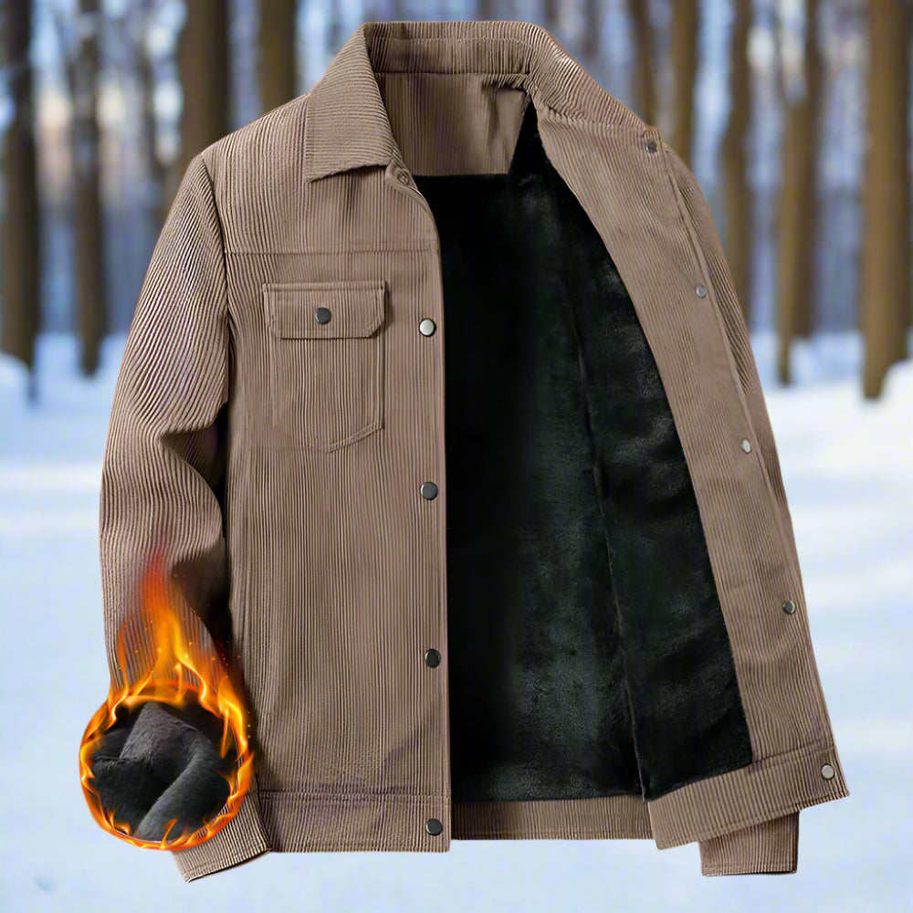 Mens Corduroy Jacket With Short Inner Faux Fur Lining