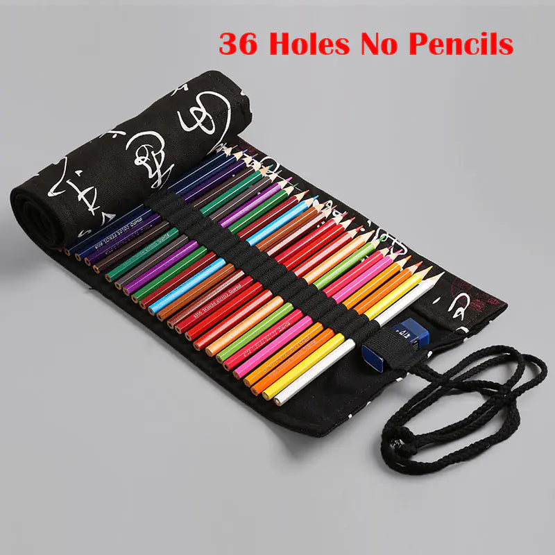 Handmade Canvas Pencil Roll for Art Supplies (Various Sizes)
