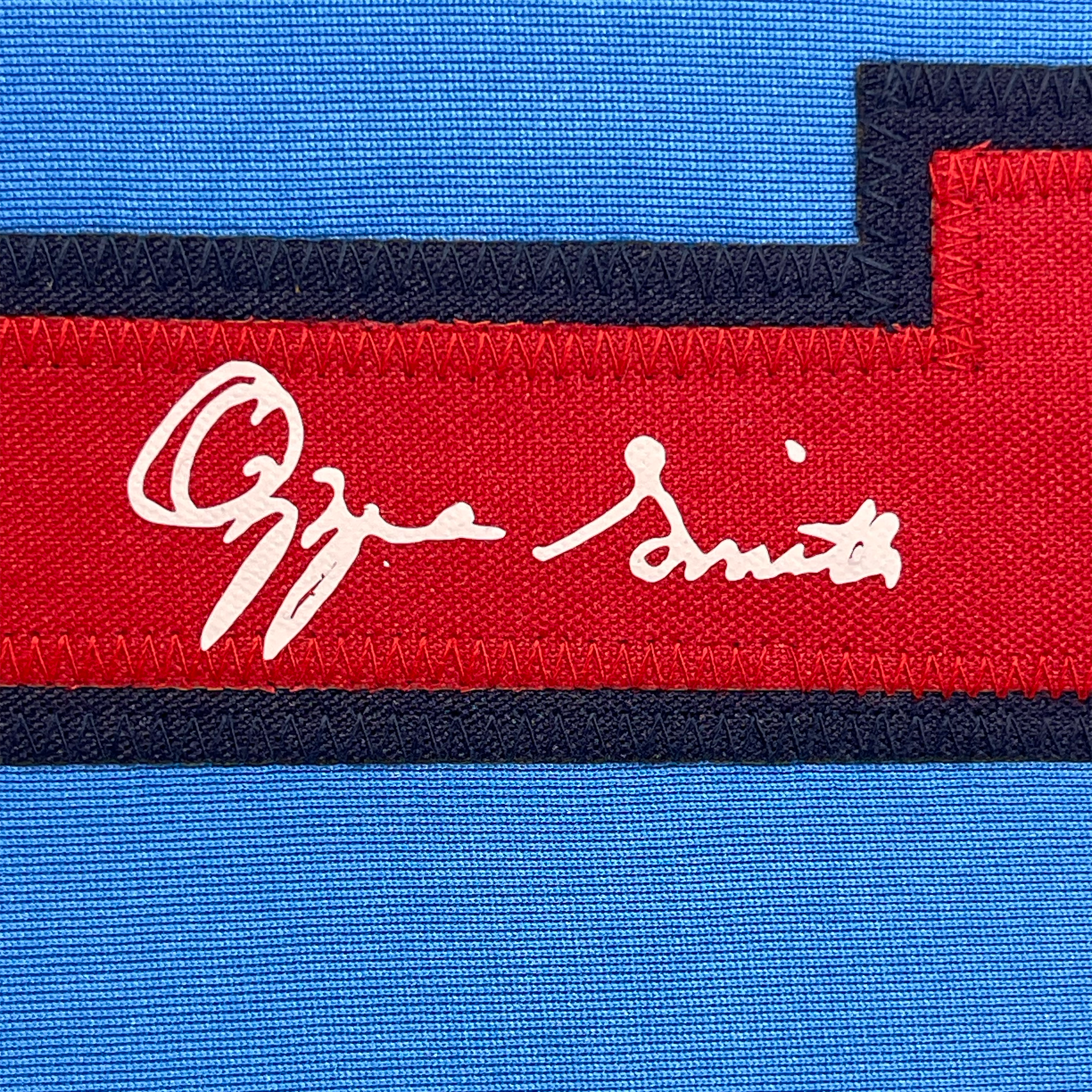 Framed Facsimile Autographed Ozzie Smith 35x39 St. Louis Blue Reprint Laser Auto Baseball Jersey