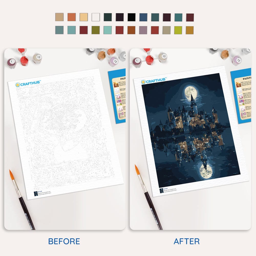 Castle in Moonlight - Paint By Numbers Kit