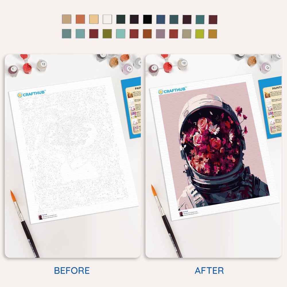 Floral Astronaut - Paint By Numbers Kit