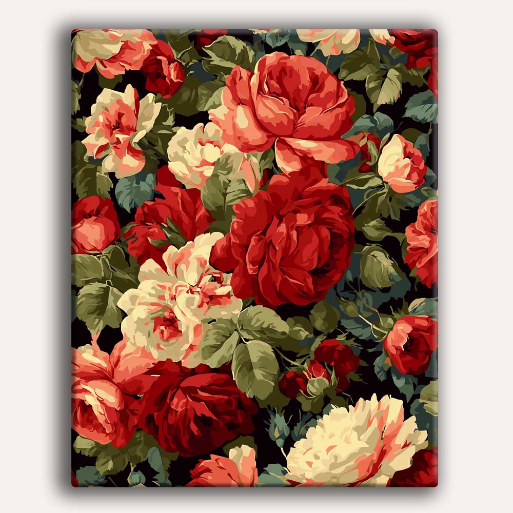 Vintage Red Roses - Paint By Numbers Kit