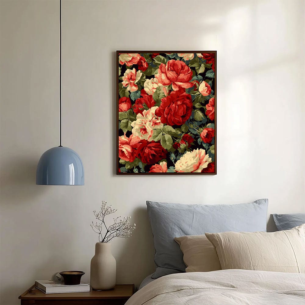 Vintage Red Roses - Paint By Numbers Kit