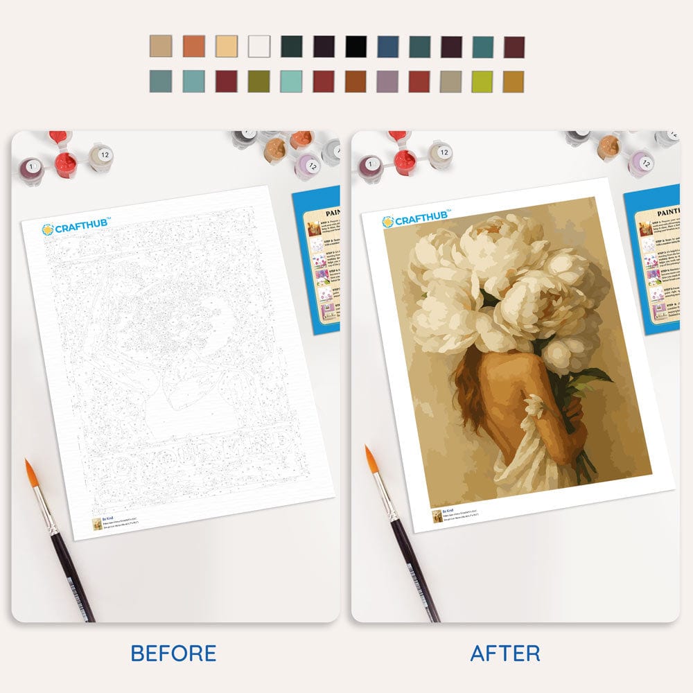 White Peonies Love - Paint By Numbers Kit