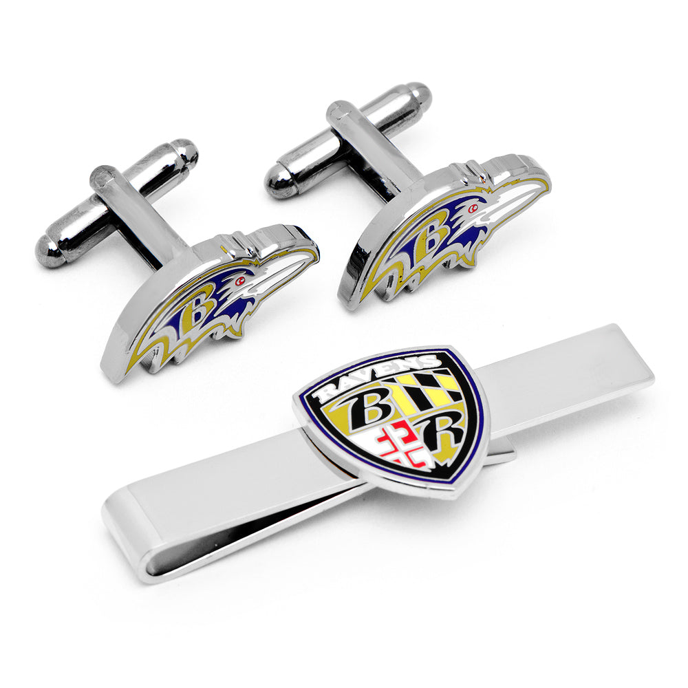 NFL Baltimore Ravens Cufflinks and Shield Tie Bar Gift Set