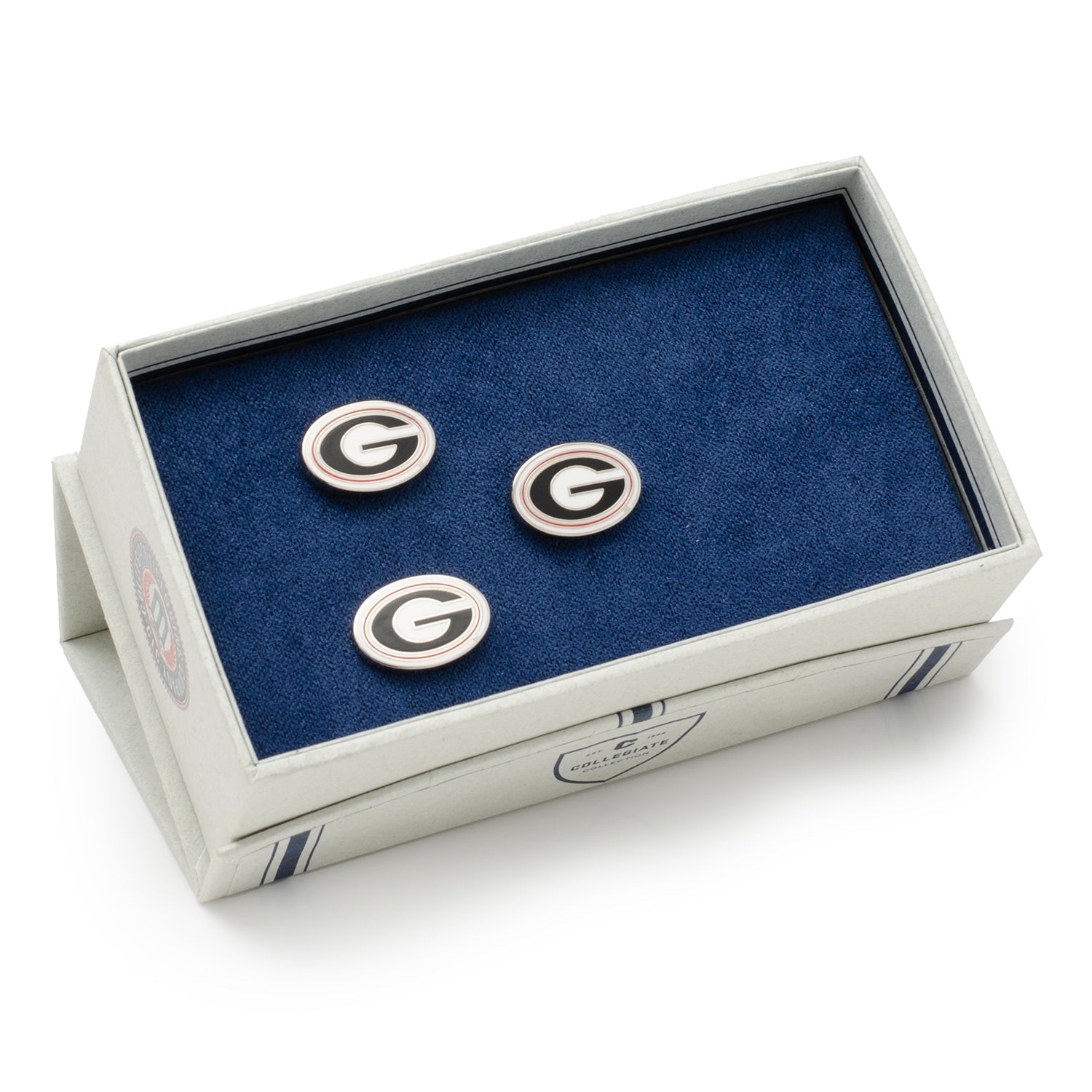 NCAA University of Georgia Bulldog Cufflinks and Lapel Pin Gift Set