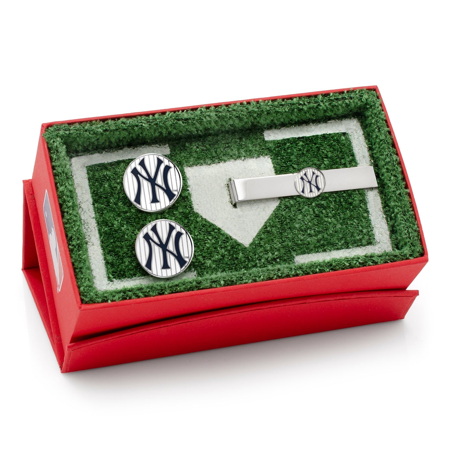 MLB New York Yankees Pinstripe Cufflink and Tie Bar Gift Set
