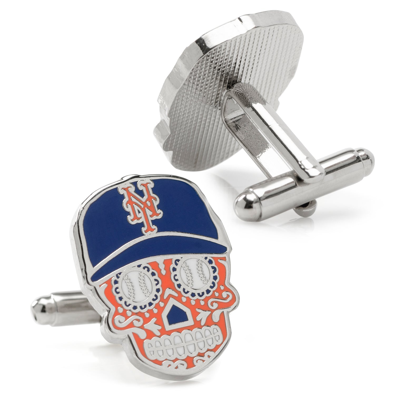 MLB New York Mets Sugar Skull Cufflinks & Lapel Pin Gift Set
