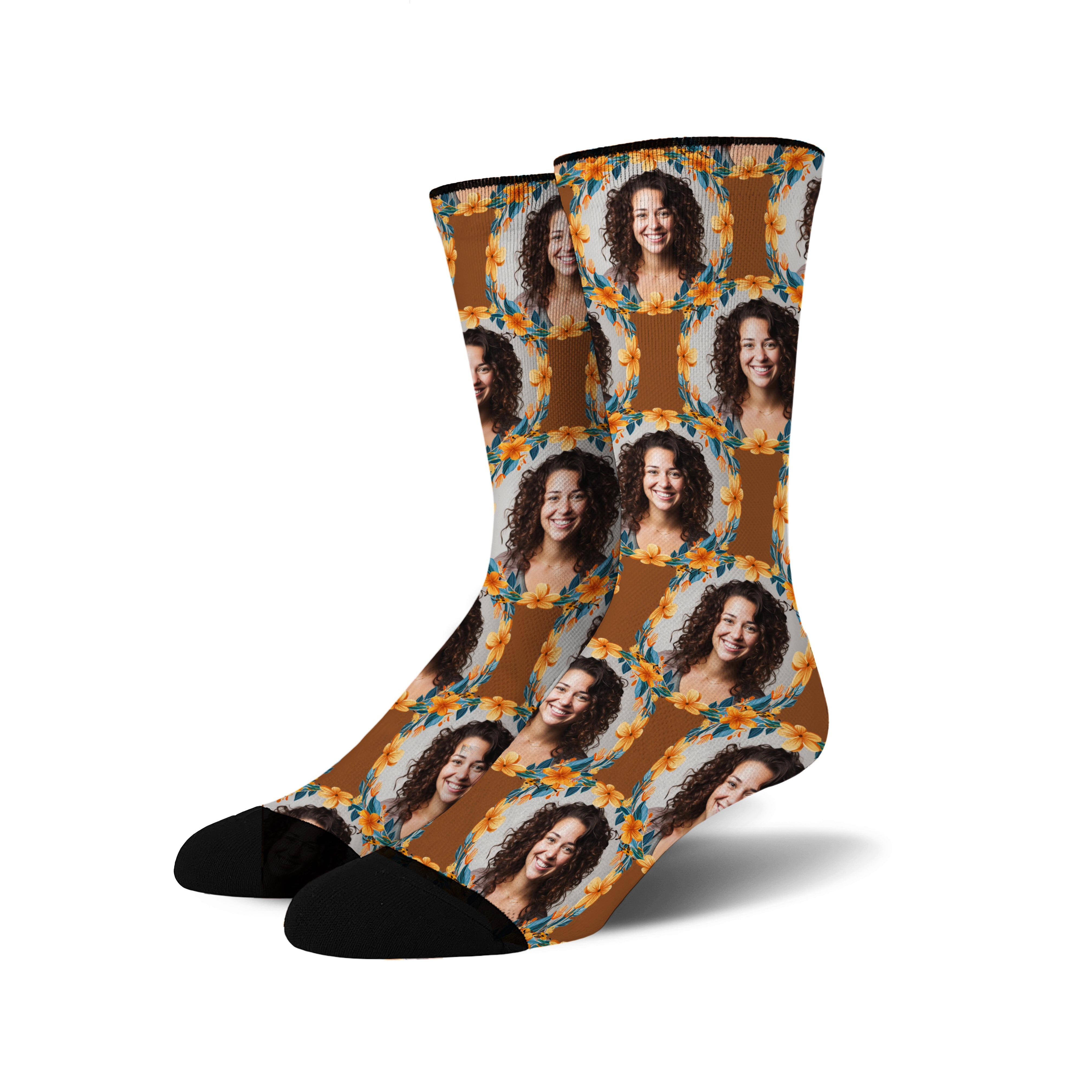 Custom Personalized Photo Flower Socks