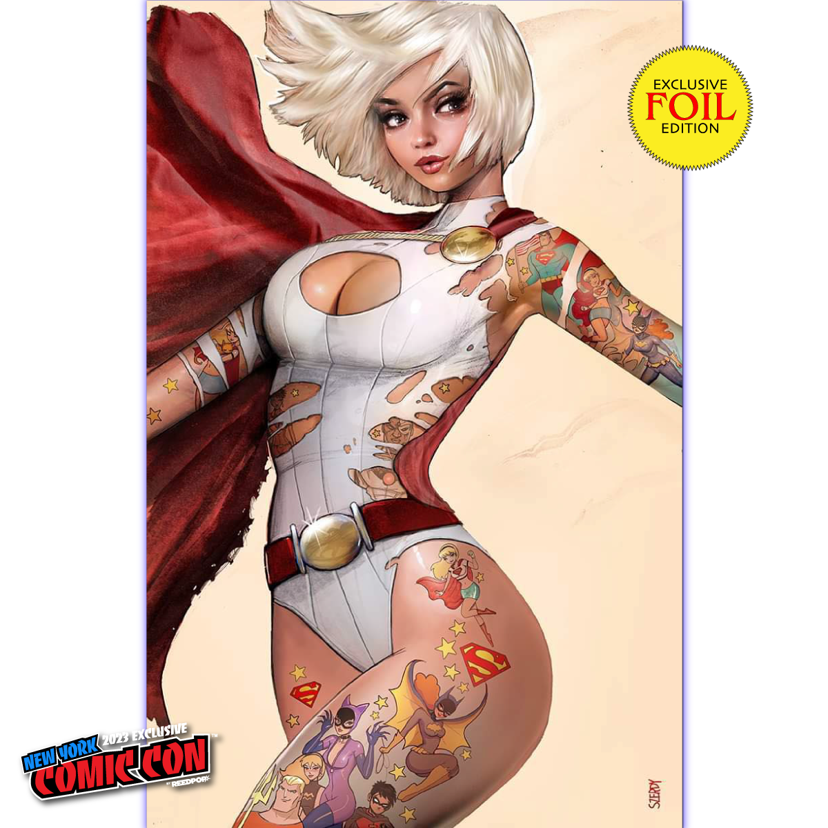 [SIGNED W/ COA] POWER GIRL #1 NATHAN SZERDY (616) EXCLUSIVE FOIL NYCC VIRGIN VAR [IN STOCK]